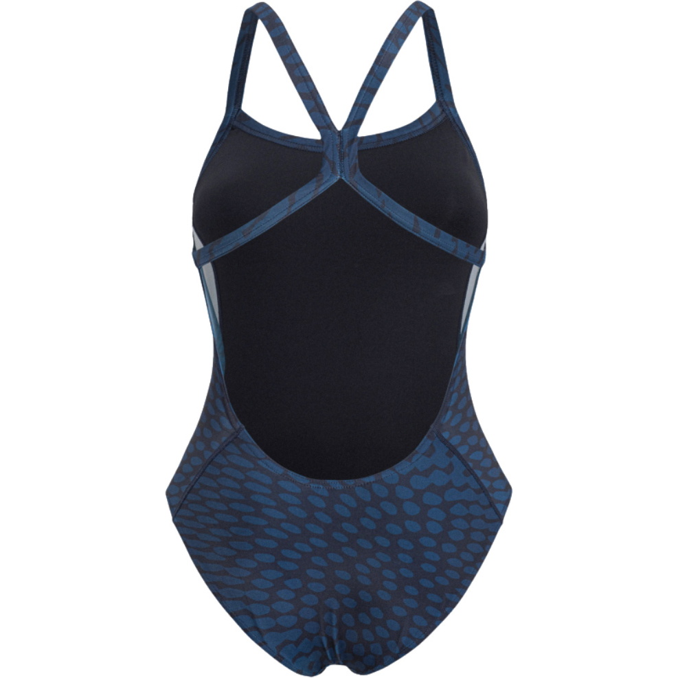 2025 Orca Womens Core One Piece Thin Strap Swimsuit MS53 - Deep Blue Print